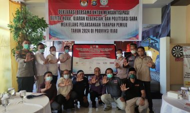 Lawan Berita Hoax Pemilu 2024 Lebih Dini, Sejumlah Elemen Deklarasi Bersama di Dumai