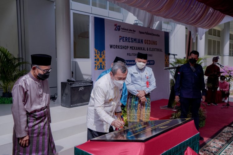 Gubernur Riau Resmikan Mekanikal dan Elektrikal Workshop di PCR