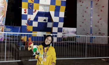 Anggota Mapala UMRI yang berlaga di Cabor Panjat Tebing Porprov X Raih Medali Perunggu