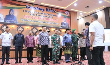Pj Wali Kota Pekanbaru Dikukuhkan Jadi Bapak Asuh Anak Stunting