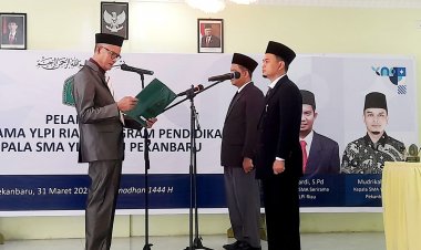 Dua Kepala Sekolah di Bawah YLPI Riau Dilantik, Nurman: Buat Terobosan