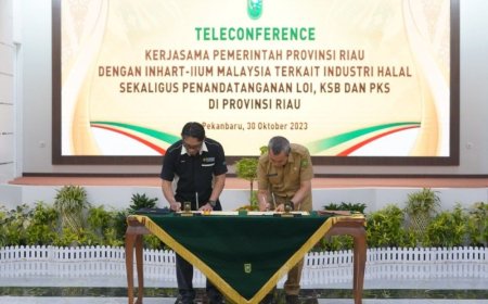 Kembangkan Industri Halal, Gubri Teken Letter of Intent dengan INHART Malaysia