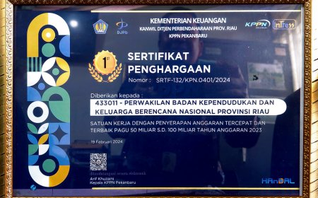 Terkait Penggunaan Anggaran, BKKBN Riau Terima 4 Penghargaan dari KPPN