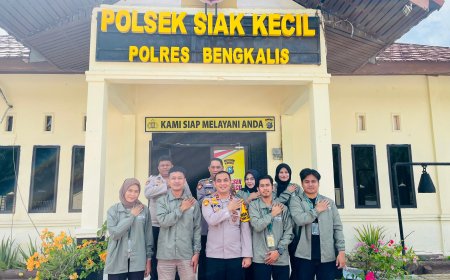 Kelompok KKN 61 UMRI Audiensi dengan Kapolsek Siak Kecil, Bahas Sosialisasi Anti Narkoba