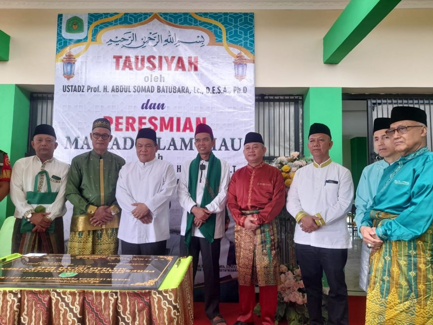 Pj Gubri dan Ustad Abdul Somad Hadiri Peresmian Ma'had Islam Riau YLPI di Kampar