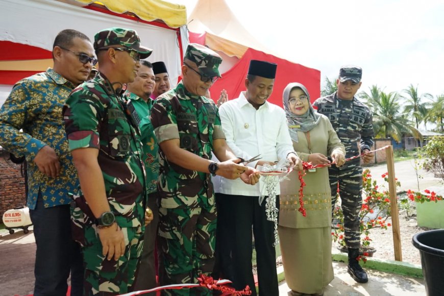 Diharap Tekan Angka Stunting, Sumur Bor Program TNI Manunggal Air Bersih di Rohil Diresmikan