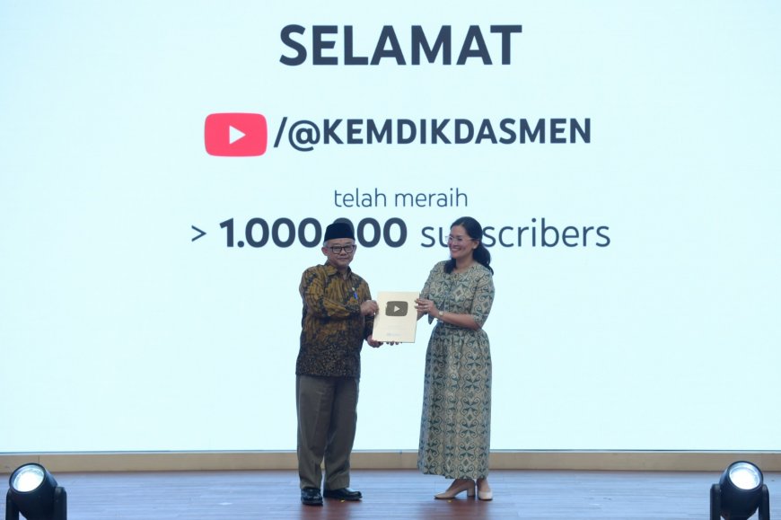 Kemendikdasmen Raih Gold Play Button YouTube