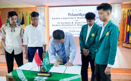 Rayhan Dilantik sebagai Presiden BEM UMRI, Ini Pesan Rektor