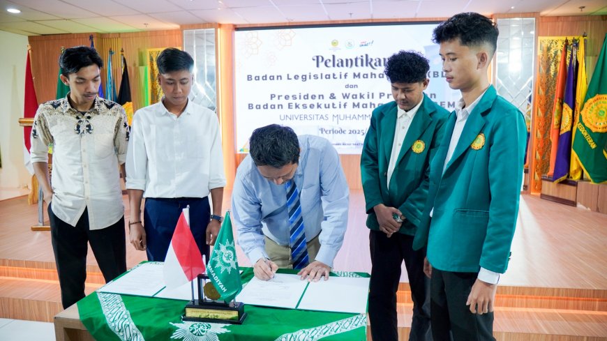 Rayhan Dilantik sebagai Presiden BEM UMRI, Ini Pesan Rektor