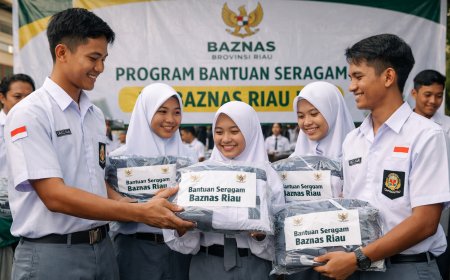 Baznas Riau Salurkan Bantuan Seragam Gratis untuk 12 Ribu Siswa SMA, Dana Ditransfer Langsung ke Rekening