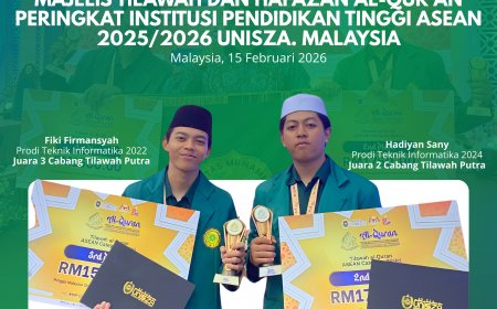 2 Mahasiswa UMRI Sabet Juara 2 dan 3 di Ajang Tilawah ASEAN