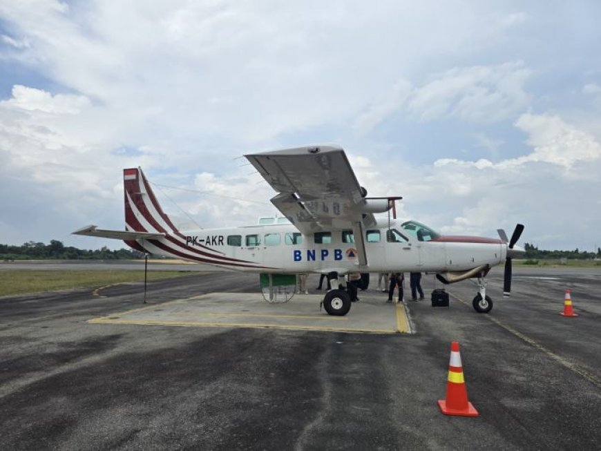 Cessna Pembawa 8,5 Ton Garam Tiba di Riau, Langsung Jalankan OMC Redam Karhutla