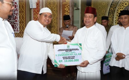 Wabup Rohul Pimpin Safari Ramadan di Desa Kabun, Salurkan Bantuan untuk Anak Yatim