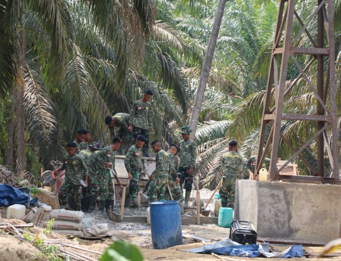 Kodim 0313/KPR Turut Andil dalam Realisasi Program Jembatan Garuda di Desa Batu Gajah
