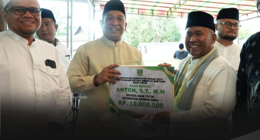 Safari Ramadan di Rambah Samo, Bupati Anton Janji Aspal 600 Meter Jalan Penghubung Desa