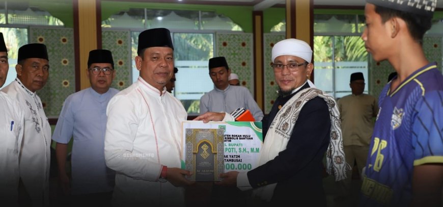 Safari Ramadan di Tambusai, Wabup Rohul Pastikan Bantuan Pondasi Menara Masjid Al-Mutaqin