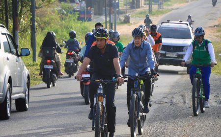 Bupati Kampar Pimpin Gerakan Bersepeda ke Kantor, Sidak Efisiensi Energi di OPD