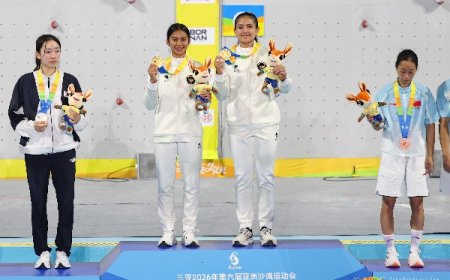 Pecahkan Rekor Dunia, Indonesia Sabet Emas Panjat Tebing di Asian Beach Games 2026
