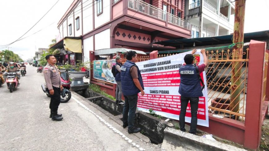 Polda Riau Gencar Pasang Imbauan di SPBU