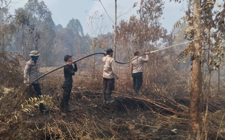 Karhutla di Riau Masuk Hari Ketiga, Tim Manggala Agni Fokus Pendinginan Lahan Gambut