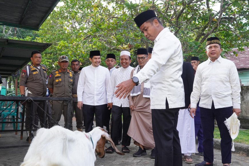 Usai Salat Iduladha, Bupati Kampar Tinjau Posko Penyembelihan Hewan Kurban