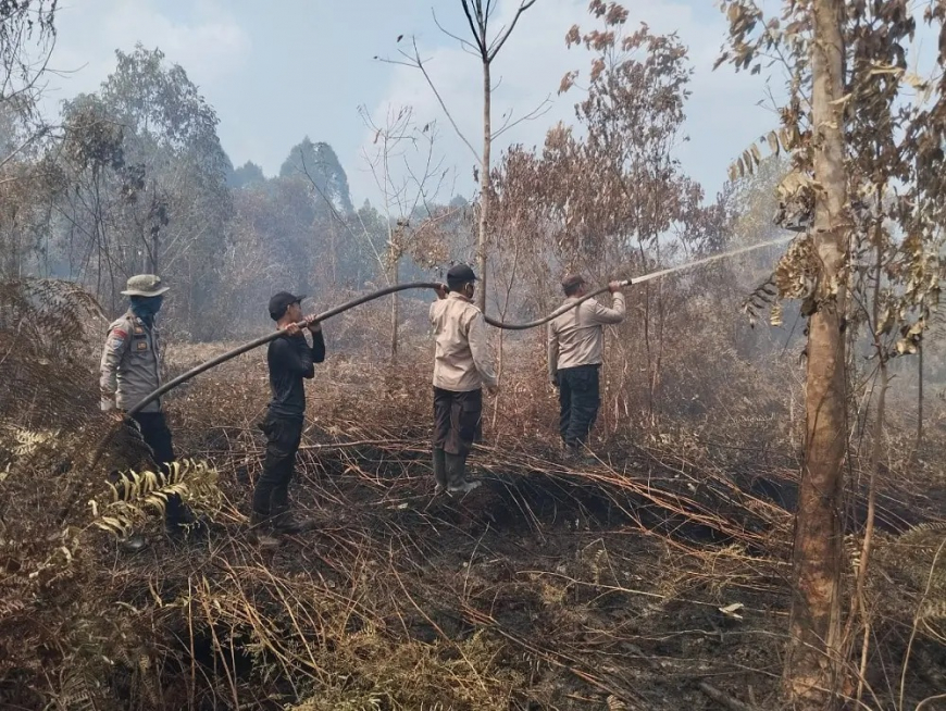 Karhutla di Riau Masuk Hari Ketiga, Tim Manggala Agni Fokus Pendinginan Lahan Gambut