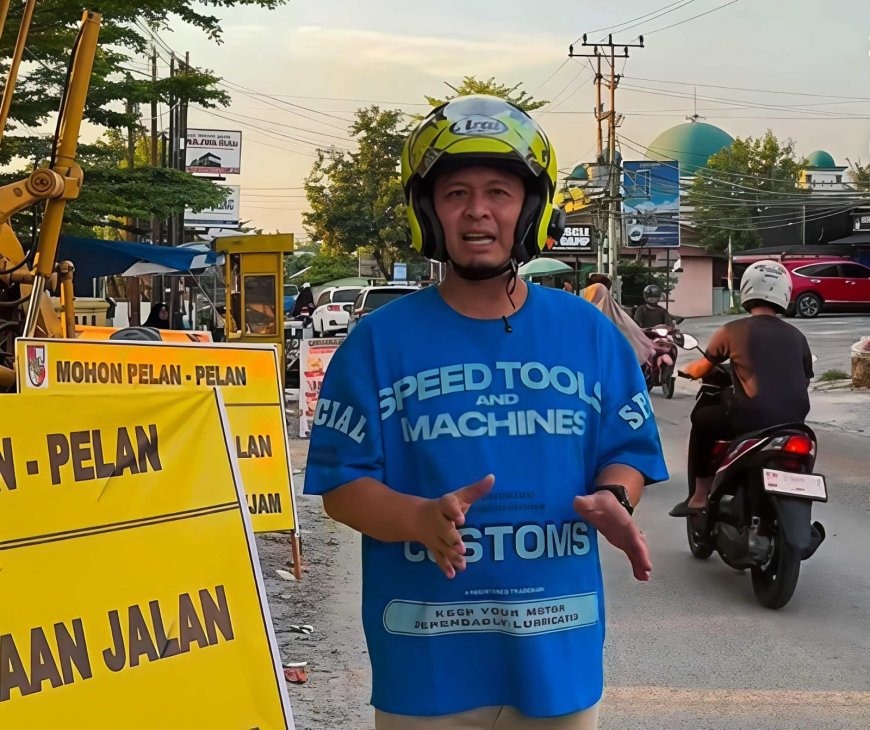 Jalan Rambutan Pekanbaru Mulai Diaspal Ulang, Wako Agung Minta Warga Bersabar