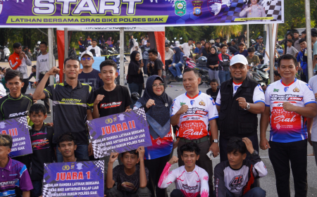 Tekan Balap Liar, 150 Pebalap Ikuti Drag Bike di Siak