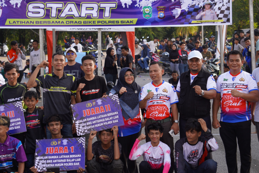 Tekan Balap Liar, 150 Pebalap Ikuti Drag Bike di Siak