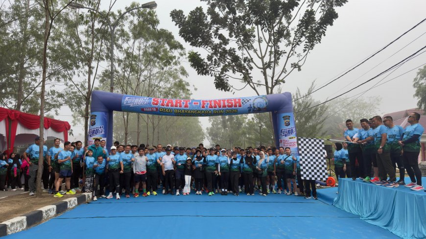 800 Peserta Ramaikan Fun Run Hari Bhayangkara di Pelalawan