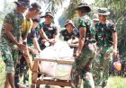 Satgas TMMD ke-129 Dorong Material 1,5 Kilometer Demi Rampungkan Rumah Layak Huni Warga Pelalawan