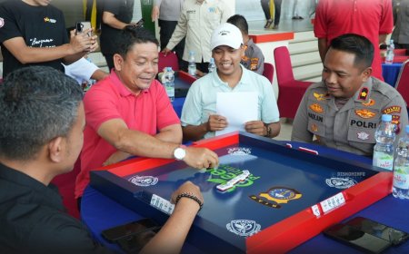 54 Tim Ramaikan Kejuaraan Domino Piala Kapolres Rohul, Wabup Syafaruddin Poti Ikut Bertanding