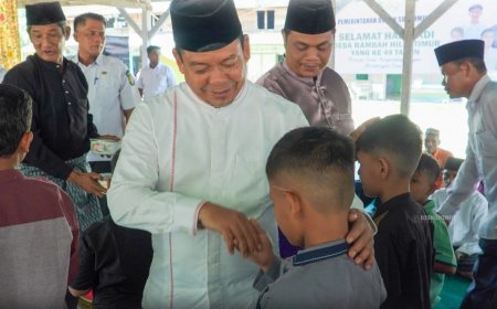 Hadir Hari Jadi ke-49 Desa Rambah Hilir Timur, Wabup Rohul: Galakkan Salat Subuh Berjamaah