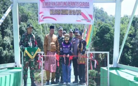 Diresmikan Wabup, Jembatan Gantung Perintis Garuda Buka Akses Ekonomi dan Pendidikan di Gajah Bertalut