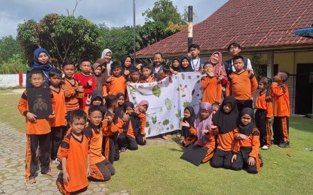 Mahasiswa KKN Unri Kenalkan Ecoprint kepada Siswa SD di Pelalawan