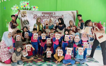 Program Kukerta Unri: Anak PAUD Bantan Tua Dikenalkan Cara Sikat Gigi yang Benar