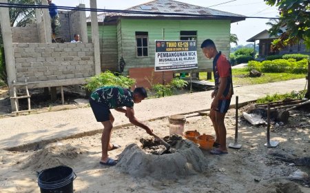 Pembangunan MCK Musala Al-Hijrah dalam Program TMMD ke-129 di Pelalawan Capai 58 Persen