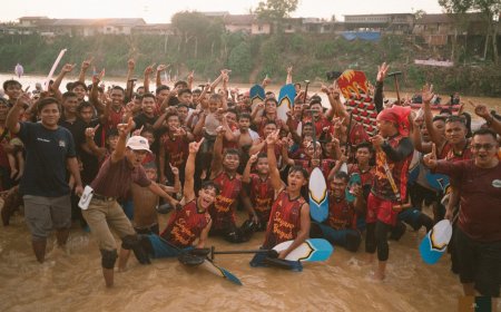 Mahasiswa Kukerta Unri Dampingi Jalur Kahulu Jantan Danau Kompe Hingga Raih Juara I Pacu Jalur Benai 2026