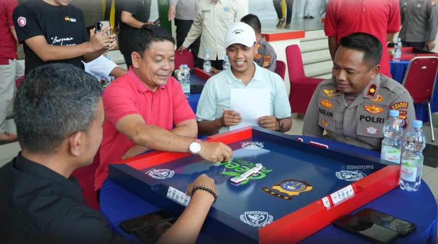 54 Tim Ramaikan Kejuaraan Domino Piala Kapolres Rohul, Wabup Syafaruddin Poti Ikut Bertanding