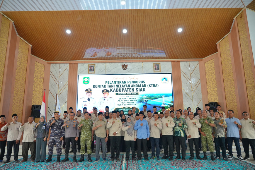Pelantikan KTNA, Bupati Siak Pastikan Petani dan Nelayan Tak Berjalan Sendiri