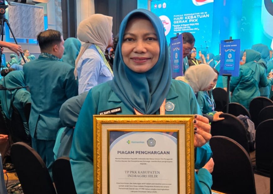 TP PKK Indragiri Hilir Raih Penghargaan Nasional Imunisasi Zero Dose