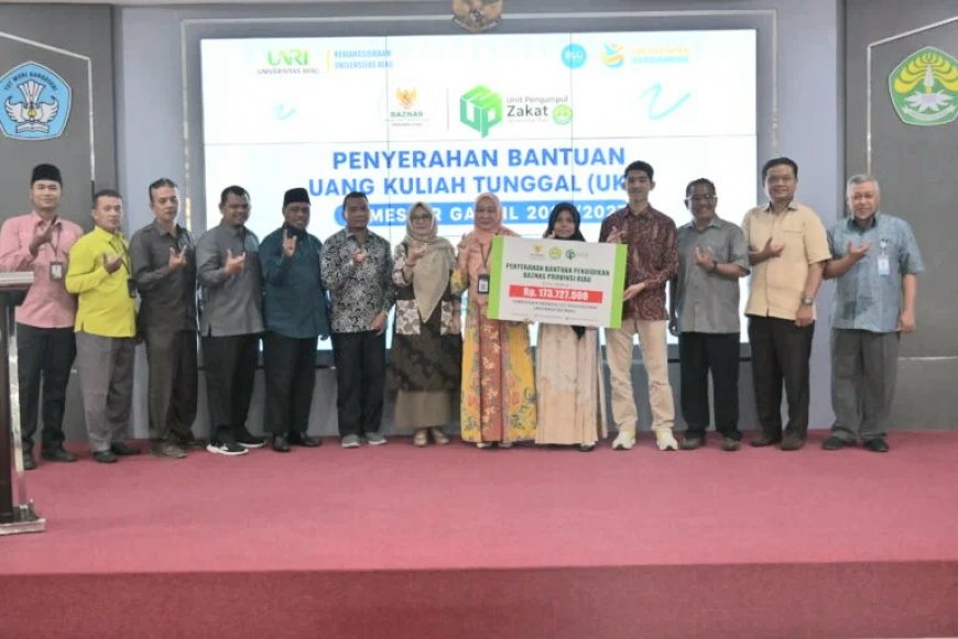 123 Mahasiswa Unri Terima Bantuan UKT dari Baznas Riau Senilai Rp173,7 Juta