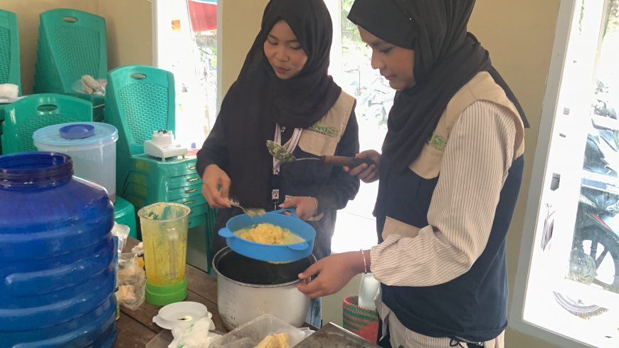Dorong Pangan Lokal Bergizi, Mahasiswa Kukerta UNRI Kenalkan Susu Jagung kepada Ibu Balita di Kampar