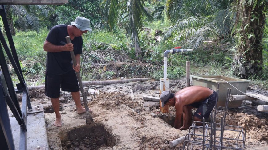 Satgas TMMD Bangun Sumur Bor di Pangkalan Terap