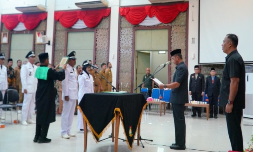 Tekankan Integritas, Bupati Kampar Lantik 22 Penjabat Kepala Desa, Bupati Kampar Lantik 22 Penjabat Kepala Desa