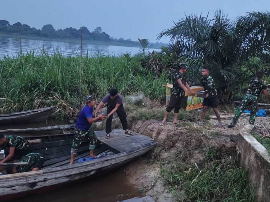 Material TMMD Diangkut Lewat Sungai 15 Kilometer, TNI Tembus Medan Sulit
