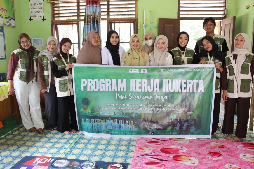 Mahasiswa Kukerta Unri Layani 46 Warga Serumpun Jaya Lewat Pemeriksaan Kesehatan Gratis