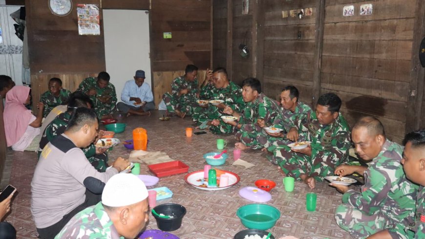Pererat Kemanunggalan, Prajurit TMMD Kodim 0313/KPR Santap Malam Bersama Warga Orang Tua Asuh