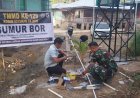 Sumur Bor Air Bersih di Musholla Alfaizin Langgam Dirampungkan Satgas TTMD Kodim 0313/KPR